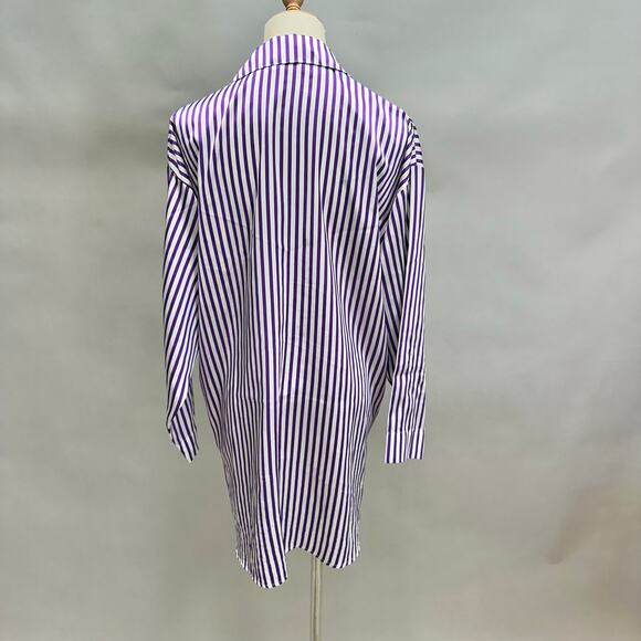 Vintage 90s Victoria's Secret Gold Label Striped satin Sleep Shirt size Small - Picture 10 of 13